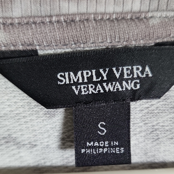 Simply Vera Vera Wang Gray Tie-Dye Crew Neck Sweater - Picture 4 of 8